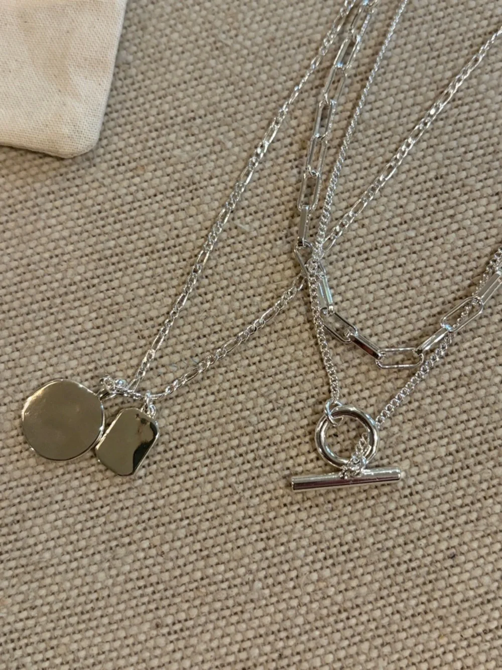 J. Crew Silver Three-Layer Necklace/NWT - Picture 3 of 9